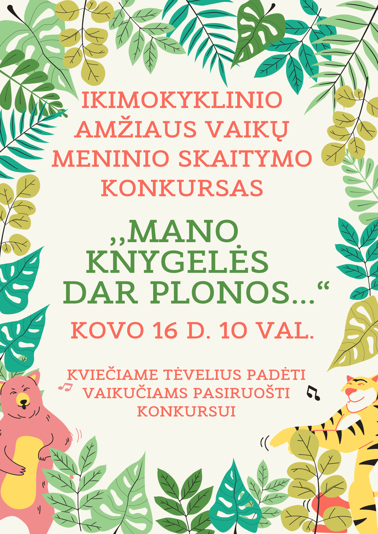 IKIMOKYKLINIO AMŽIAUS VAIKŲ MENINIO SKAITYMO KONKURSAS