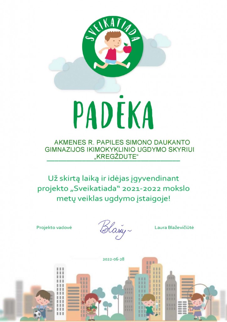 Sveikatiada padėka ambasadoriams