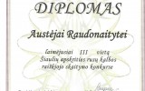 Diplomas A.Raudonaitytei laimėjusiai III v. Šiaulių apskrities rusų k. raiškiojo skaitymo konkurse (2017-03-24)
