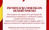 Informacija mokyklos bendruomenei!